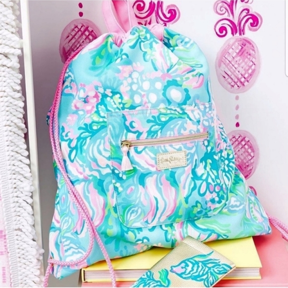 lilly pulitzer drawstring backpack
